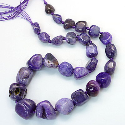 Nuggets Natural Dyed Agate Graduated Beads Strands G-L456-03A-1