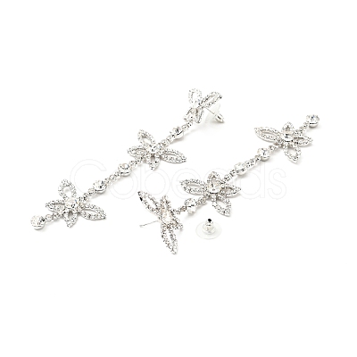 Crystal Rhinestone & Clear Cubic Zirconia Stud Earrings EJEW-C037-01C-P-1