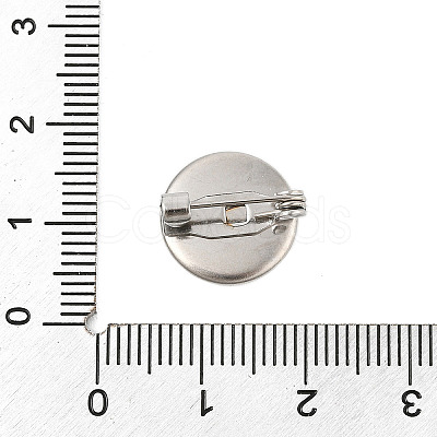 304 Stainless Steel Brooch Cabochon Settings STAS-E547-08A-P-1