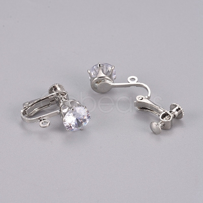 Brass Screw On Clip-on Earring Findings KK-L200-A-1