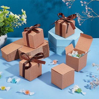 Square Folding Cardboard Paper Candy Gift Box LS-CON-WH0094-14A-1