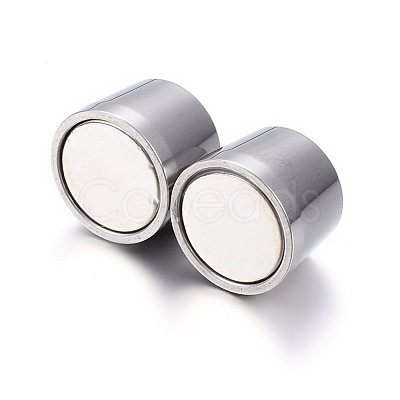 Tarnish Resistant 304 Stainless Steel Magnetic Clasps with Glue-in Ends STAS-E440-55P-1