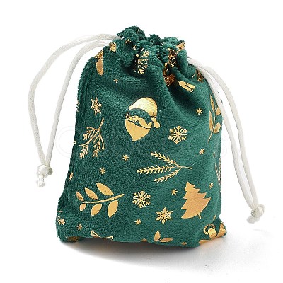 Gold Stamping Christmas Velvet Storage Bags ABAG-Q053-01B-01D-1