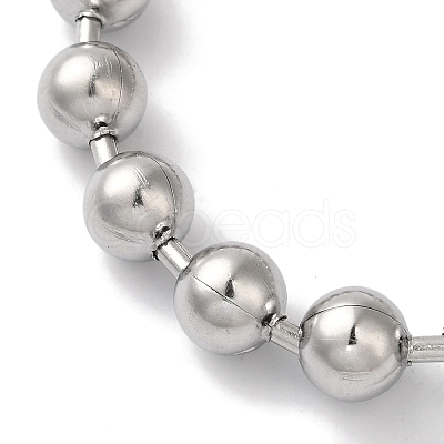 Non-Tarnish 304 Stainless Steel Beads Ball Chain Bracelets for Women BJEW-B092-01B-P-1