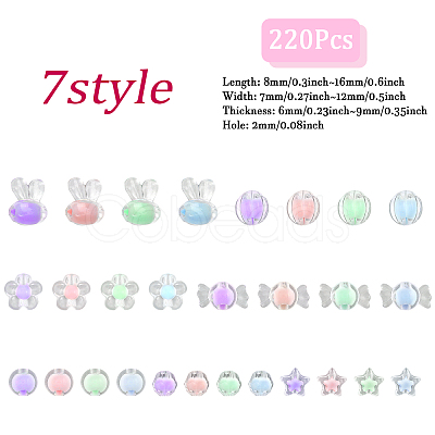 CHGCRAFT 220Pcs Transparent Acrylic Beads Sets TACR-CA0001-26-1