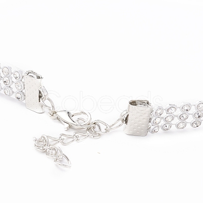 3 Row Crystal Rhinestone Choker Necklace NJEW-F289-04B-P-1