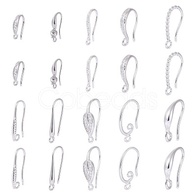 20Pcs 10 Styles Brass Earring Hooks KK-TA0002-29-1