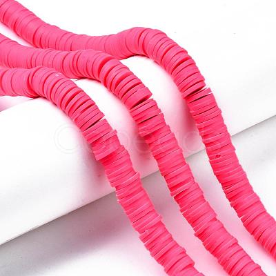 Flat Round Handmade Polymer Clay Beads CLAY-R067-10mm-25-1
