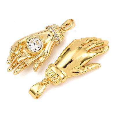 Brass Pave Cubic Zirconia Pendants KK-G543-02G-02-1