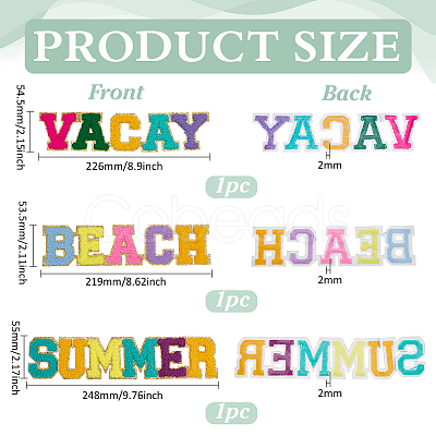 3Pcs 3 Styles Polyester Iron on/Sew On Patches PATC-FG0002-69-1