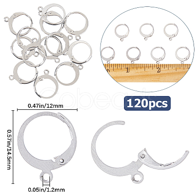 304 Stainless Steel Leverback Earring Findings STAS-SP0001-02A-1