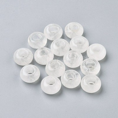 Natural Quartz Crystal European Beads X-G-G740-14x8mm-25-1