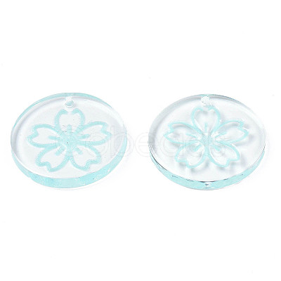 Transparent Resin Pendants RESI-N030-004B-1