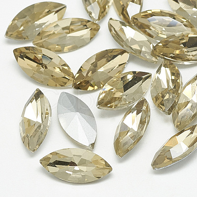 Pointed Back Glass Rhinestone Cabochons RGLA-T083-6x12mm-04-1