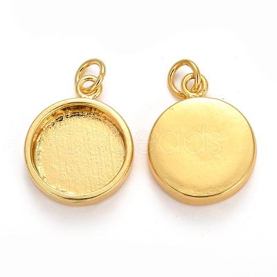 Brass Pendant Cabochon Settings KK-P146-06G-1