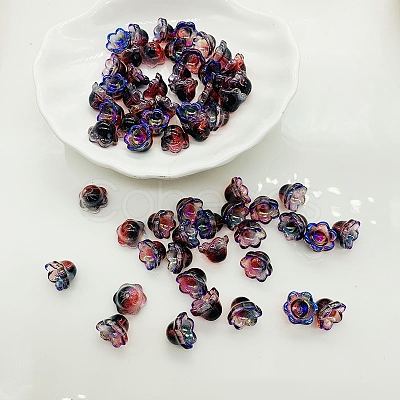 Glass Bead Caps GLAA-WH0033-90F-1