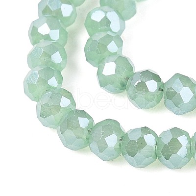 Electroplate Imitation Jade Glass Beads Strands X-EGLA-J025-F08-1