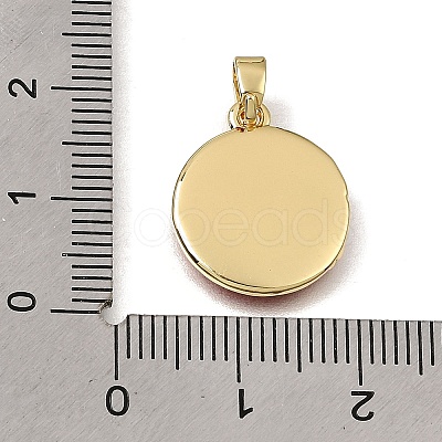 Brass with Red Enamel Pendants KK-CBAA632-05G-1