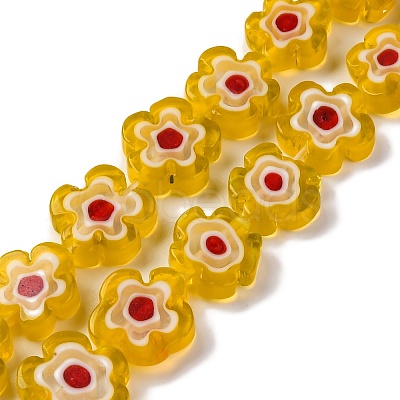 Handmade Millefiori Lampwork Beads Strands LAMP-G164-03F-1