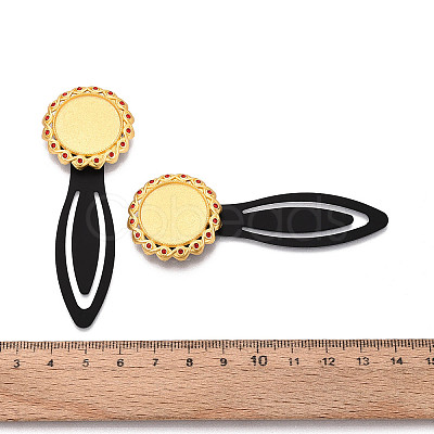 Alloy & Iron Bookmark Cabochon Settings PALLOY-N184-08G-1