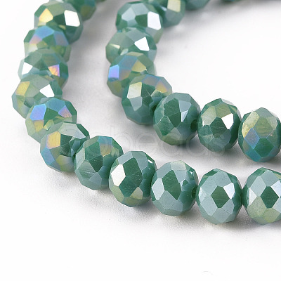 Electroplate Glass Beads Strands X-EGLA-A034-P8mm-B20-1