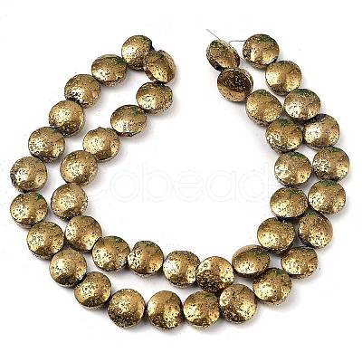 Electroplated Natural Lava Rock Beads Strands G-K388-01J-1