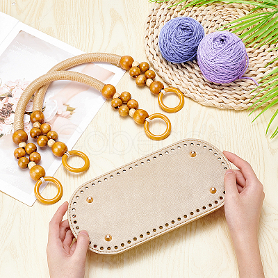 3Pcs 2 Styles PU Leather & Iron Oval Bottom FIND-PH0003-54-1