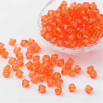 Faceted Bicone Transparent Acrylic Beads DBB6mm-97-1