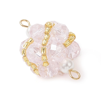 Glass Beaded Round Sphere Links PALLOY-MZ00874-03-1