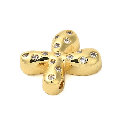 Rack Plating Brass Micro Pave Clear Cubic Zirconia Perdants KK-C067-11G-X-1