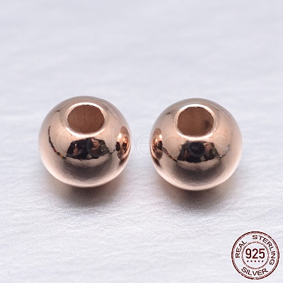 Round 925 Sterling Silver Spacer Beads STER-M103-04-2mm-RG-1