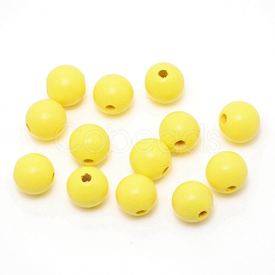 Spray Painted Natural Wood Beads WOOD-WH0023-22B-01-1