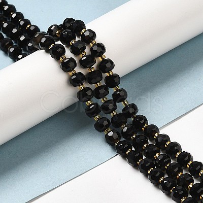 Natural Black Onyx(Dyed & Heated) Beads Strands G-P508-A03-01-1