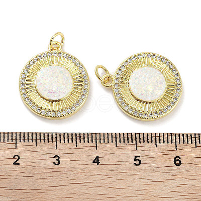 Brass Micro Pave Clear Cubic Zirconia Pendants KK-L213-041G-02-1