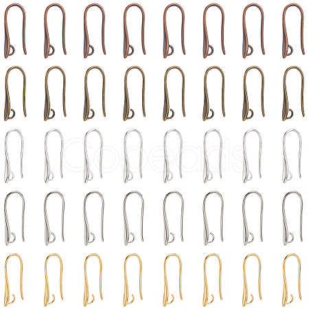60Pcs 5 Colors Brass Earring Hooks for Earring Designs KK-SP0002-50-1