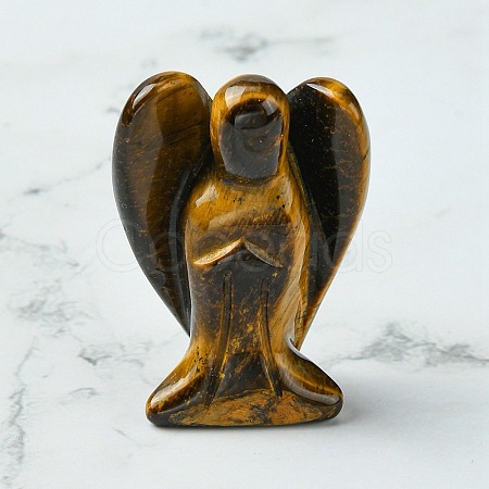 Angel Natural Tiger Eye Home Display Decorations DJEW-YW0001-05A-1