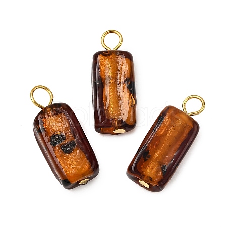 Handmade Gold Sand Lampwork Pendants PALLOY-JF04370-02-1