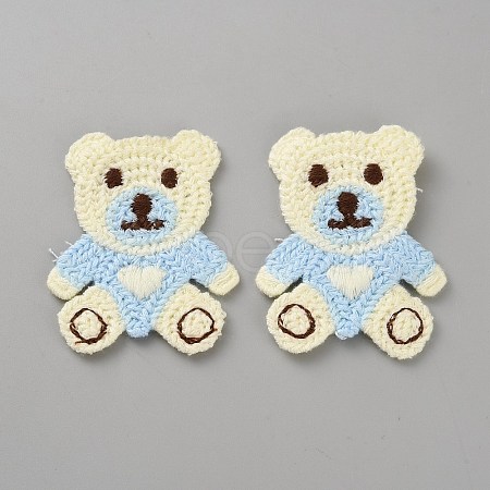 Polyester Embroider Thread Iron on/Sew On Patches PATC-WH0023-23A-1