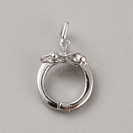 Rhodium Plated 925 Sterling Silver Twister Clasps STER-WH0008-39P-1