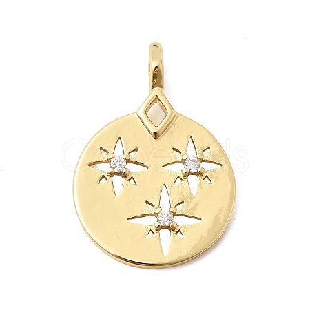 Brass Micro Pave Clear Cubic Zirconia Pendants KK-H267-095G-1