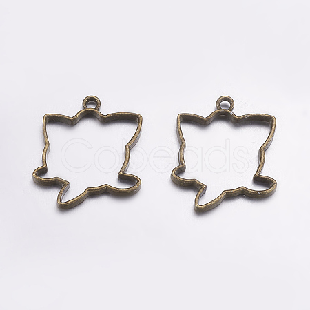 Tibetan Style Alloy Open Back Bezel Pendants PALLOY-L203-12AB-1