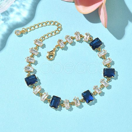 Brass Link Chain Bracelets BJEW-D378-04G-1