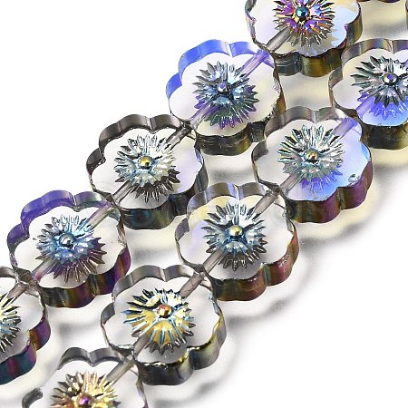 Electroplated Transparent Glass Beads Strands GL-CBA98F0-05B-1