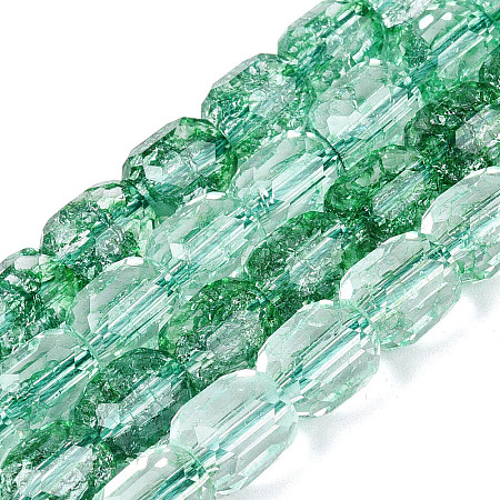 Transparent Crackle Glass Beads Strands GLAA-Q108-04A-04-1