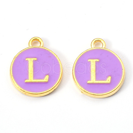 Golden Plated Alloy Enamel Charms X-ENAM-S118-10L-1