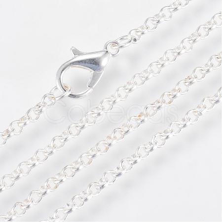 Iron Rolo Chains Necklace Making MAK-R017-60cm-S-1