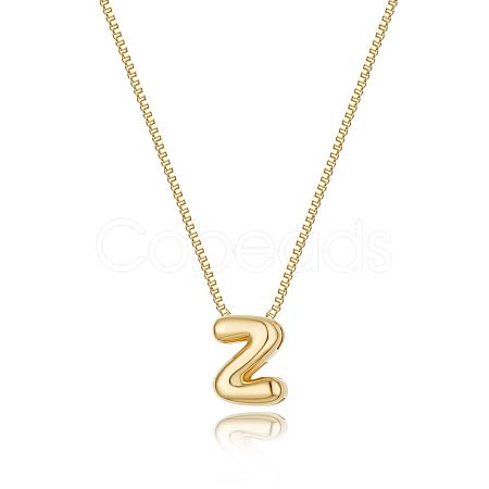 Brass Initial Pendant Box Chain Necklaces for Women FS-WG5C822-26-1