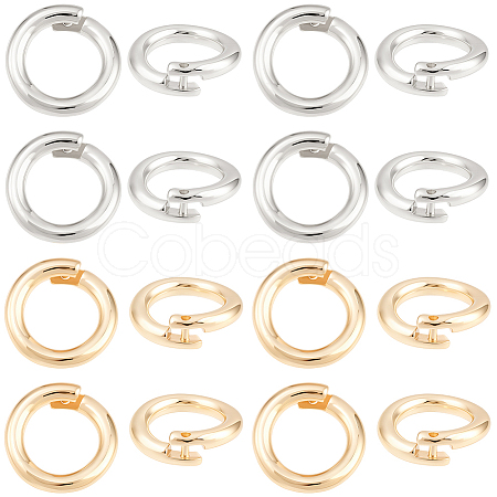 20Pcs 2 Colors Brass Locking Jump Rings KK-BBC0023-07C-1