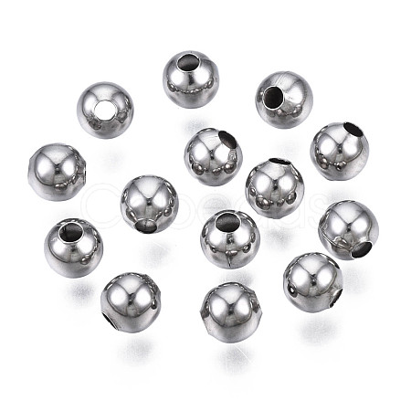 Round 304 Stainless Steel Beads STAS-TAC0004-5mm-P-1