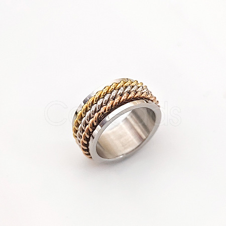 Retro Rotatable 304 Stainless Steel Finger Rings FS-WG84C22-38-1